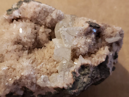 Calcite on Heulandite