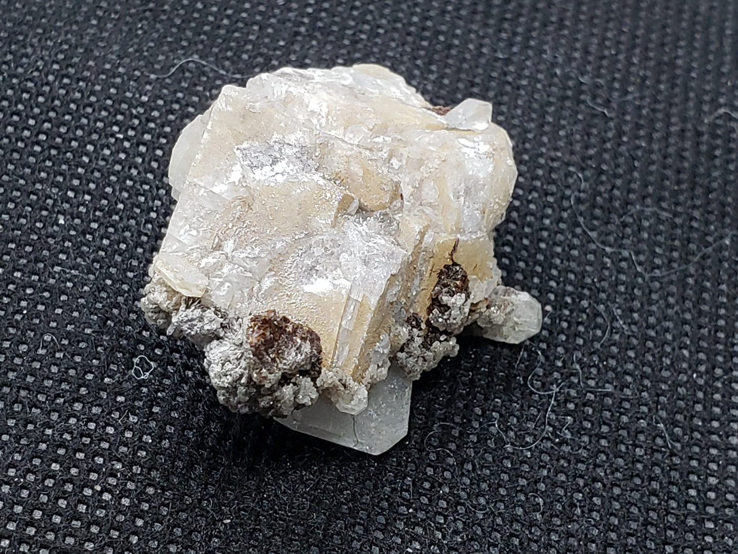 Apophyllite with Hubeite on Dolomite specimen