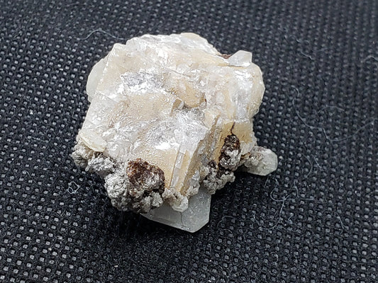 Apophyllite with Hubeite on Dolomite specimen