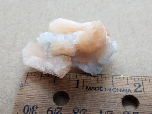 Stilbite on Chalcedony specimen