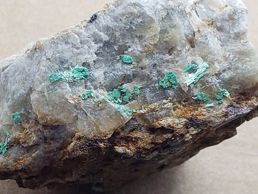 Torbernite crystals in matrix