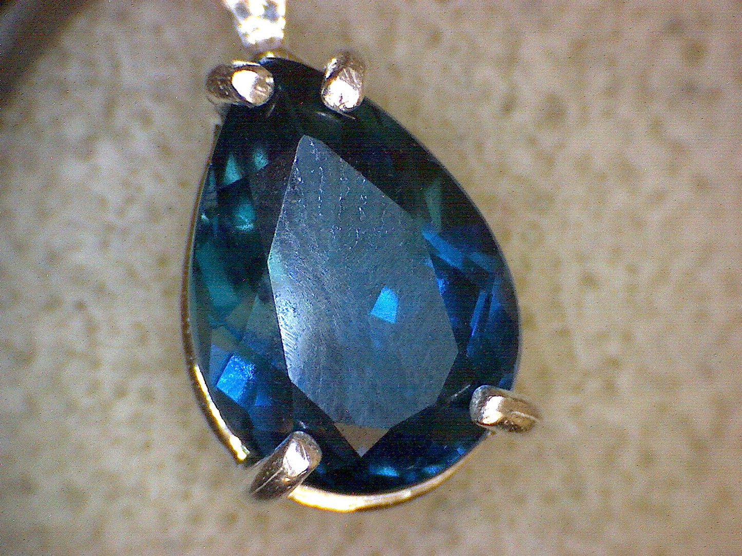 Pear London Blue Topaz Pendant