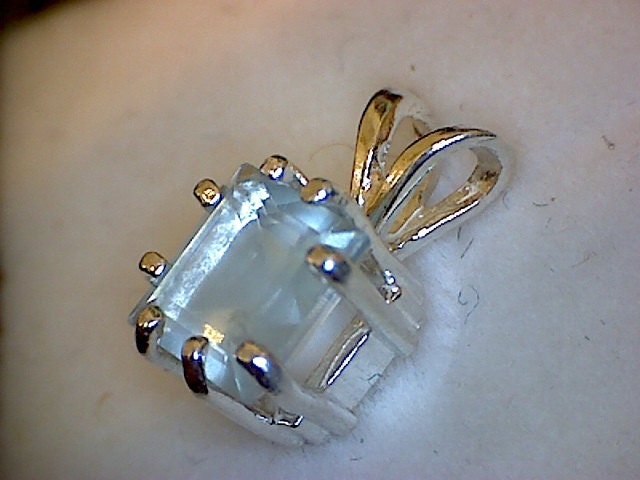 Princess Cut Aquamarine Pendant