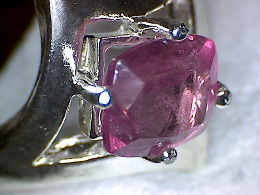 Rubellite Tourmaline Princess Cut Ring