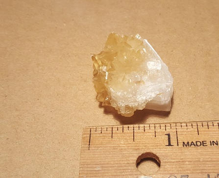 Yellow Calcite on stilbite specimen