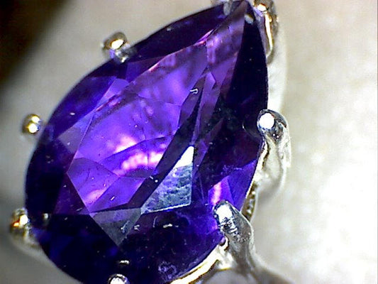 Amethyst Pear Ring