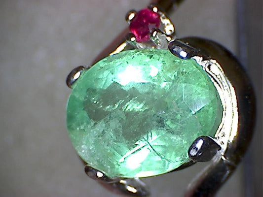 Emerald (Zambian) and Ruby Ring