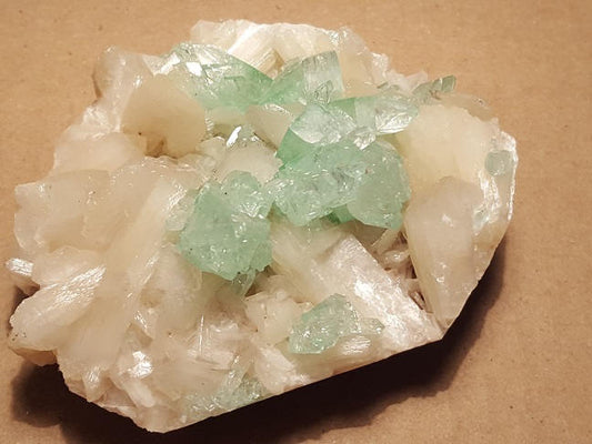 Green Apophyllite (Fluorapophyllite) Stilbite specimen