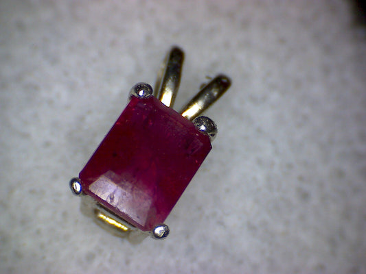 Red Beryl Bixbite Emerald Pendant