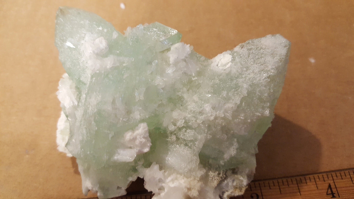 Green Apophyllite (Fluorapophyllite) with Mordenite specimen