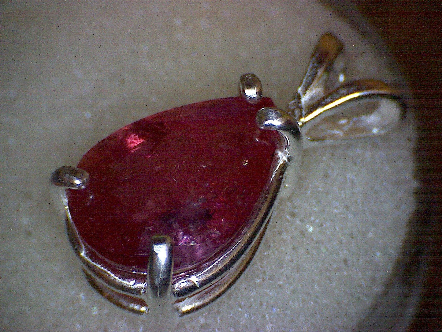 Pink Sapphire Pear Pendant