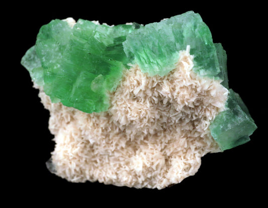 Green Apophyllite (Fluorapophyllite) with Heulandite specimen