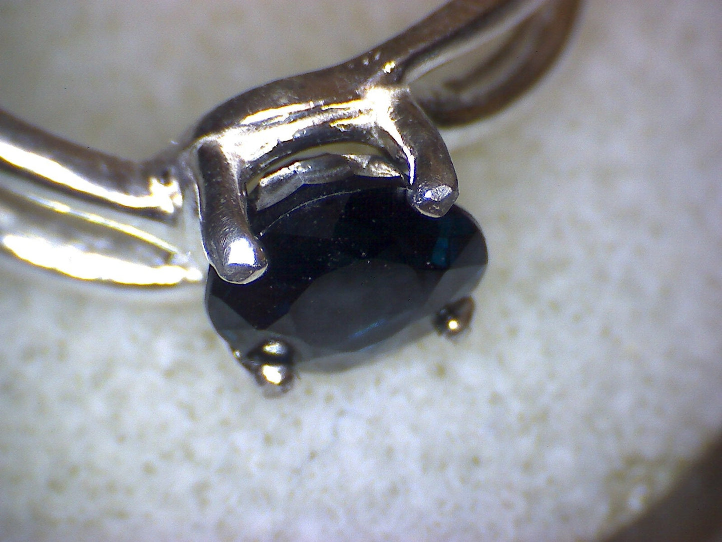 Blue Spinel Semi-Swirl Ring