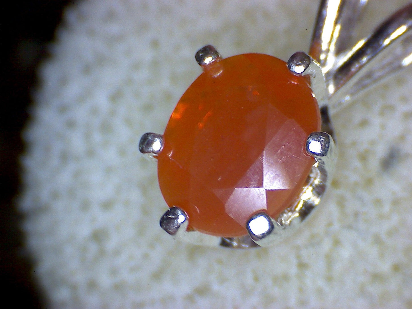 Faceted Fire Opal Pendant