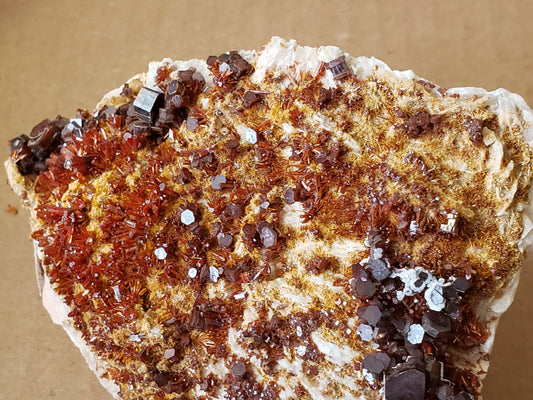 Vanadinite on Barite Specimen