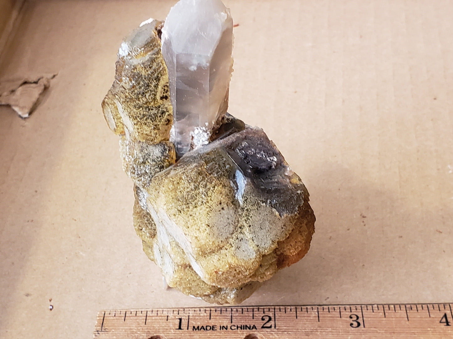 Orange River Fluorite with Quartz specimen