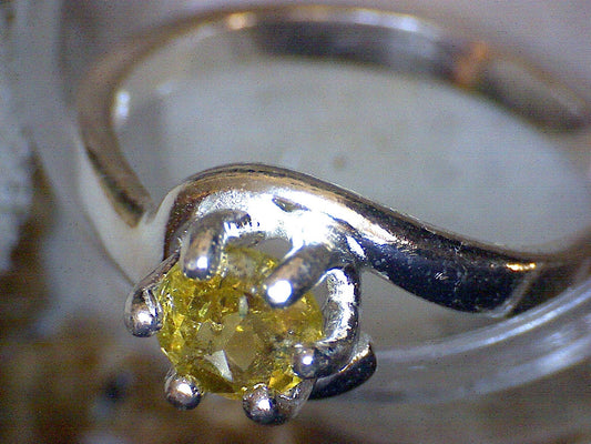 Yellow Tanzanite Crescent Ring