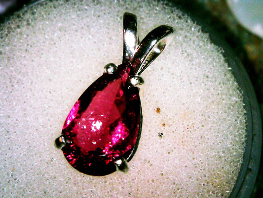 Pink Tourmaline Pear Pendant