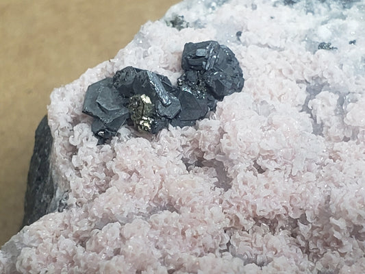 Polybasite on Rhodochrosite specimen