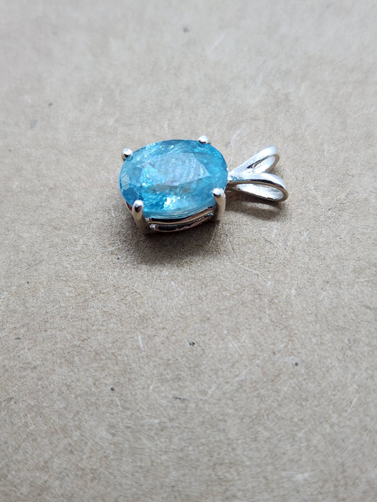 Blue Zircon Pendant