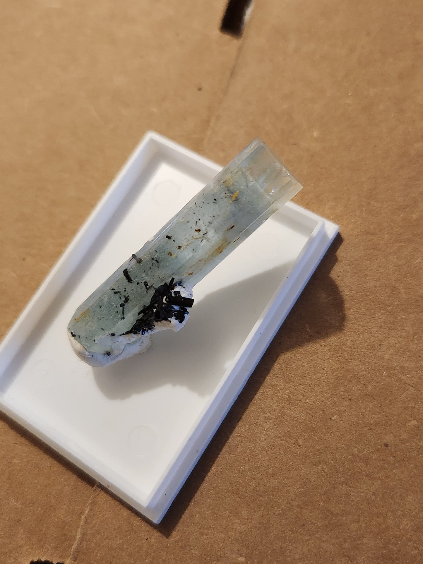 Aquamarine with schorl